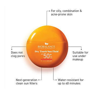 Bio Balance Dry Touch Sun Fluid Spf 50+ Oil Control Sun Protection 40ml