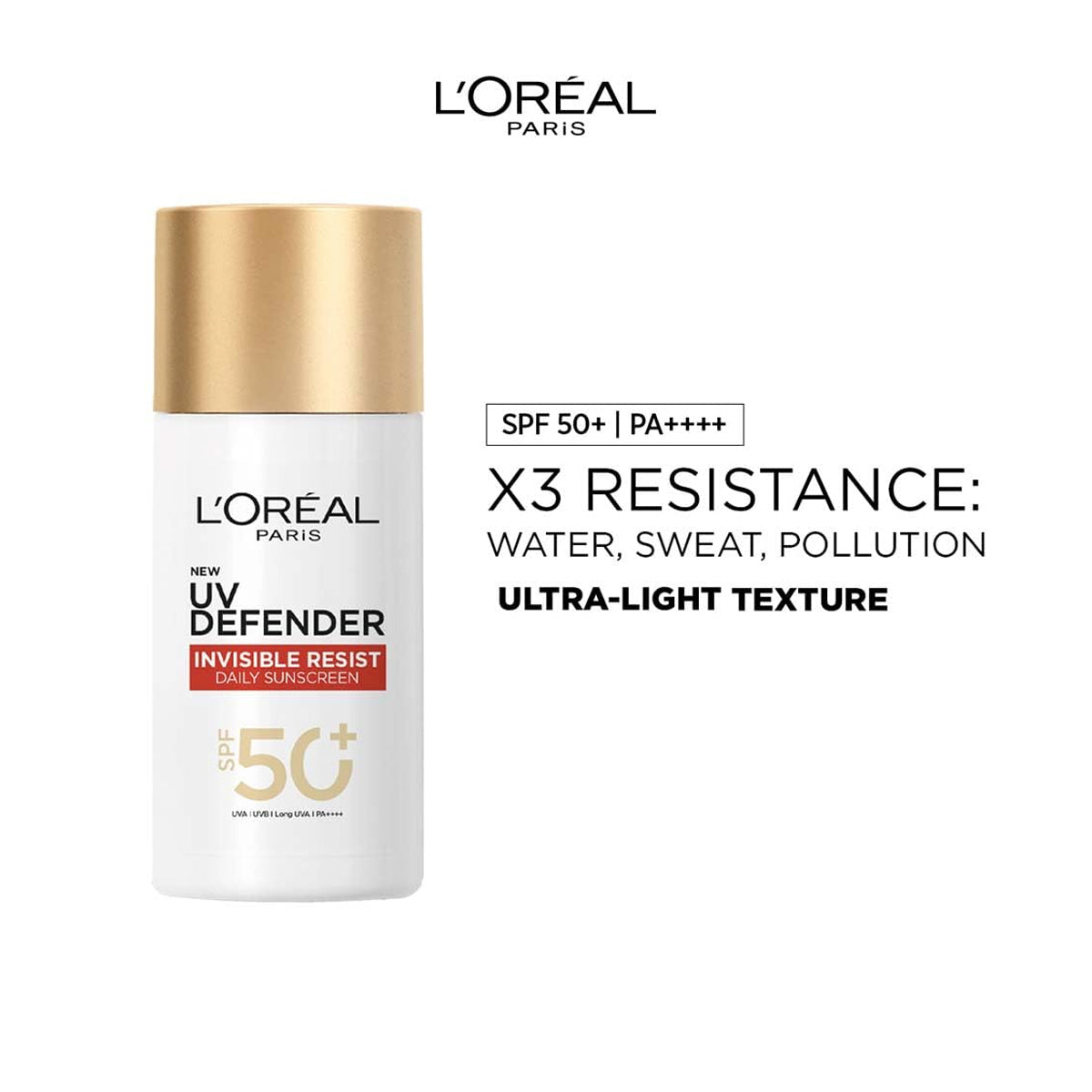 L'Oreal Paris UV Defender مقاومة غير مرئية يوميًا 50SPF واقية من الشمس 50 مل.