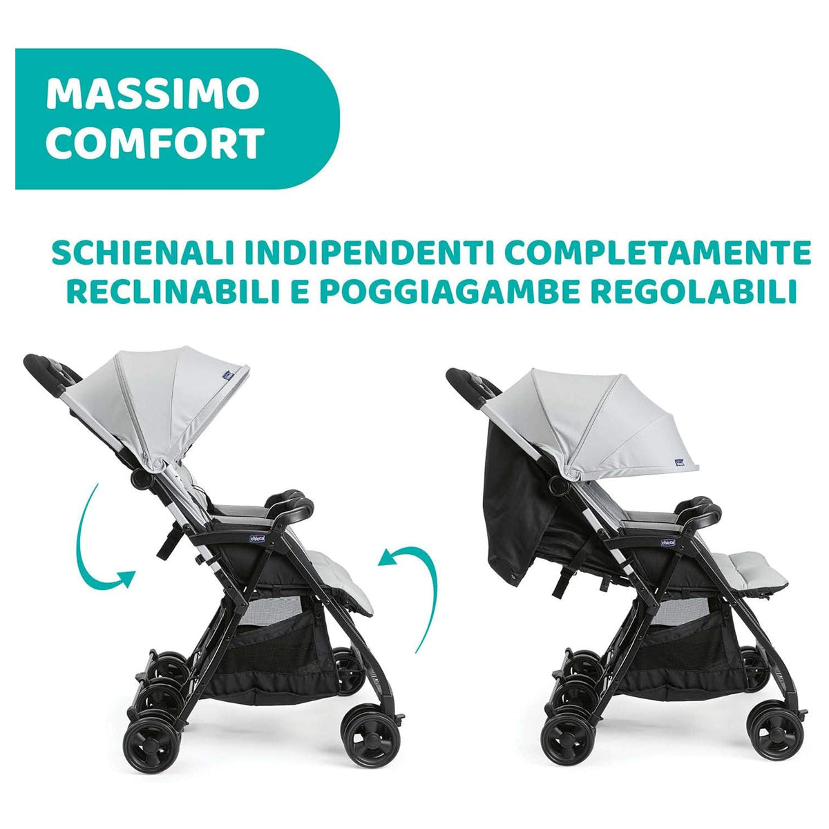 Chicco Ohlala Twin Stroller Silver Cat