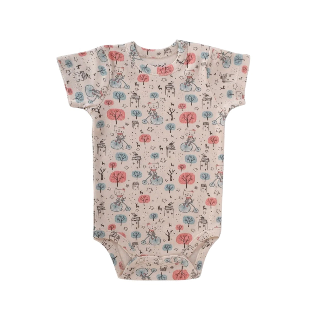 Junior Bodysuit Short Sleeve Happy Kitty