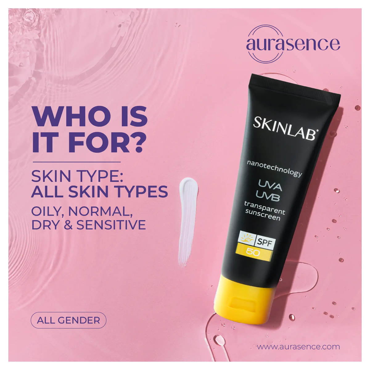 سكين لاب واقي من الشمس بعامل حماية +50 للبشرة العادية إلى الجافة 100 مل