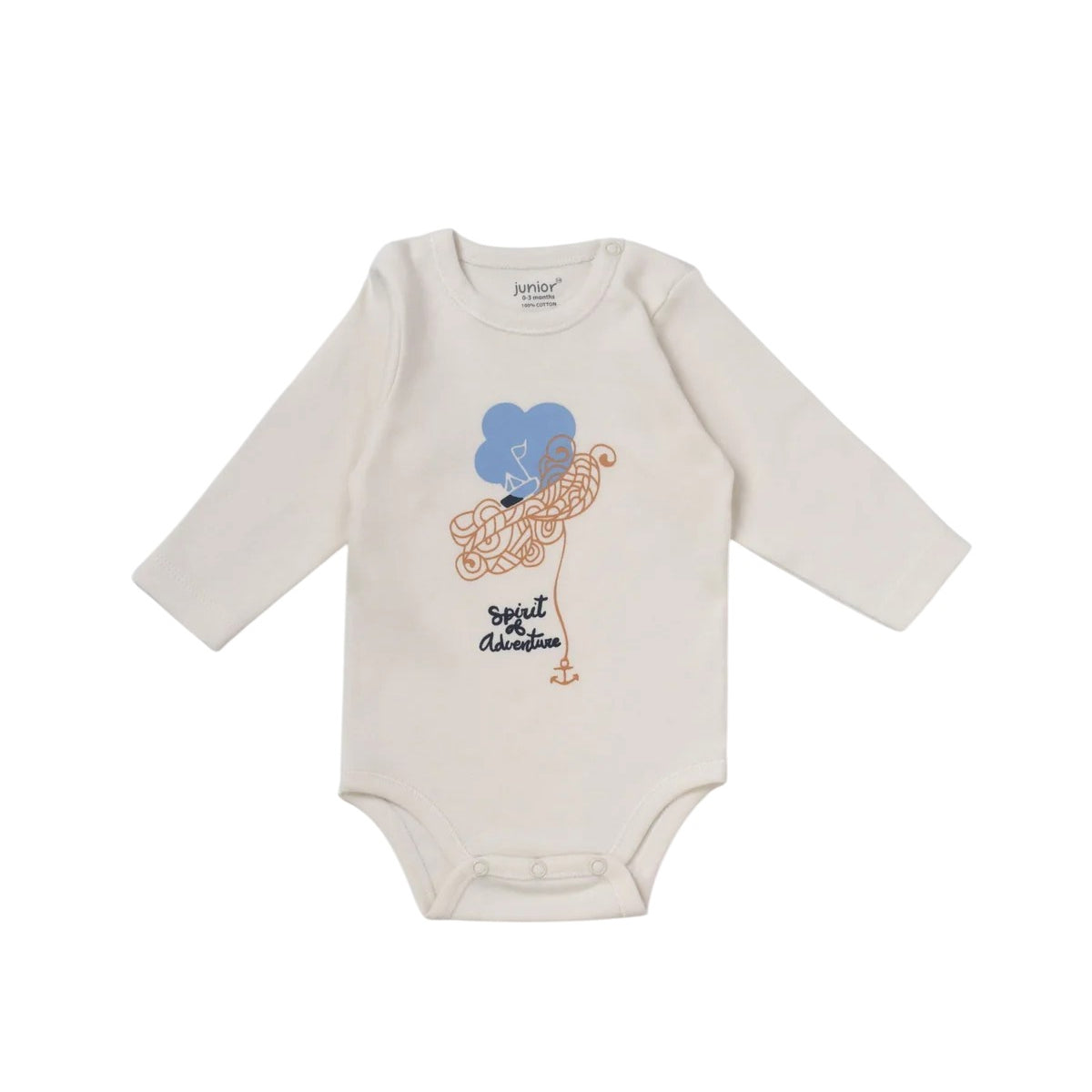 Junior Bodysuit Long Sleeve Sea Waves 18-24m