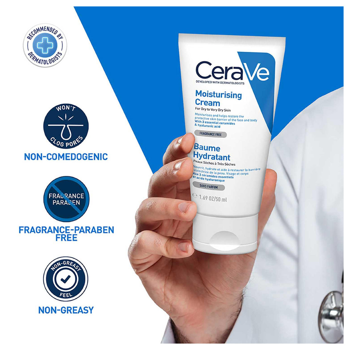 Cerave Moisturizing Cream for Dry To Very Dry Skin 50ml