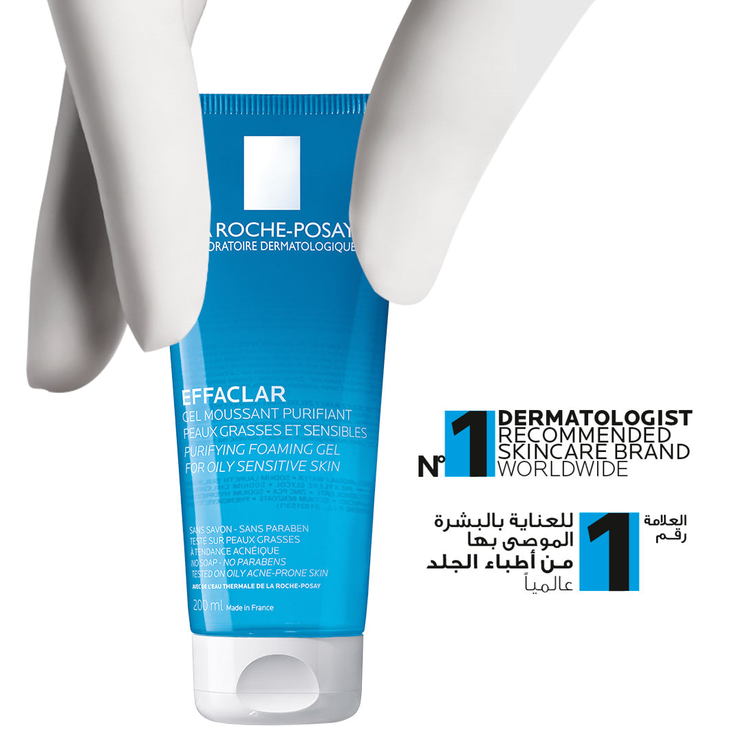 La Roche-Posay Effaclar Acne Foaming Cleansing Gel for Oily and Acne Prone Skin 200ml + Free Effaclar Duo 15ml