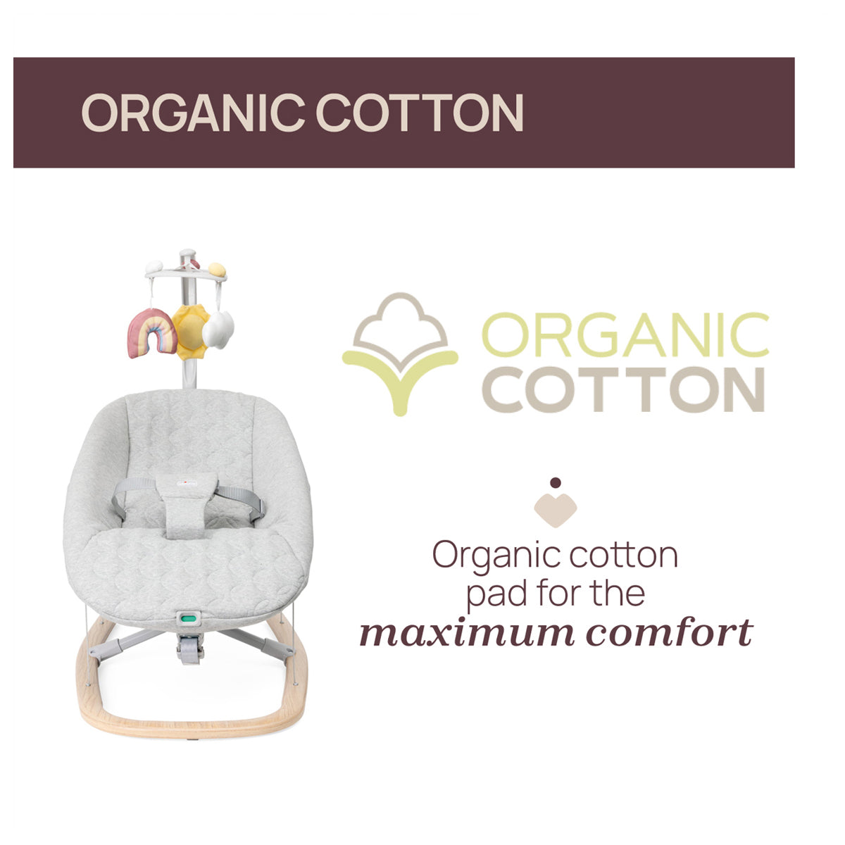 Chicco Bouncer Zen Wave Wooden Grey