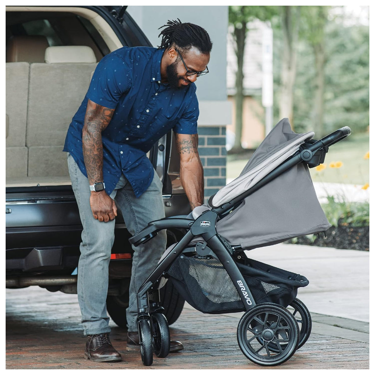 Chicco Bravo LE Trio Travel System Driftwood US