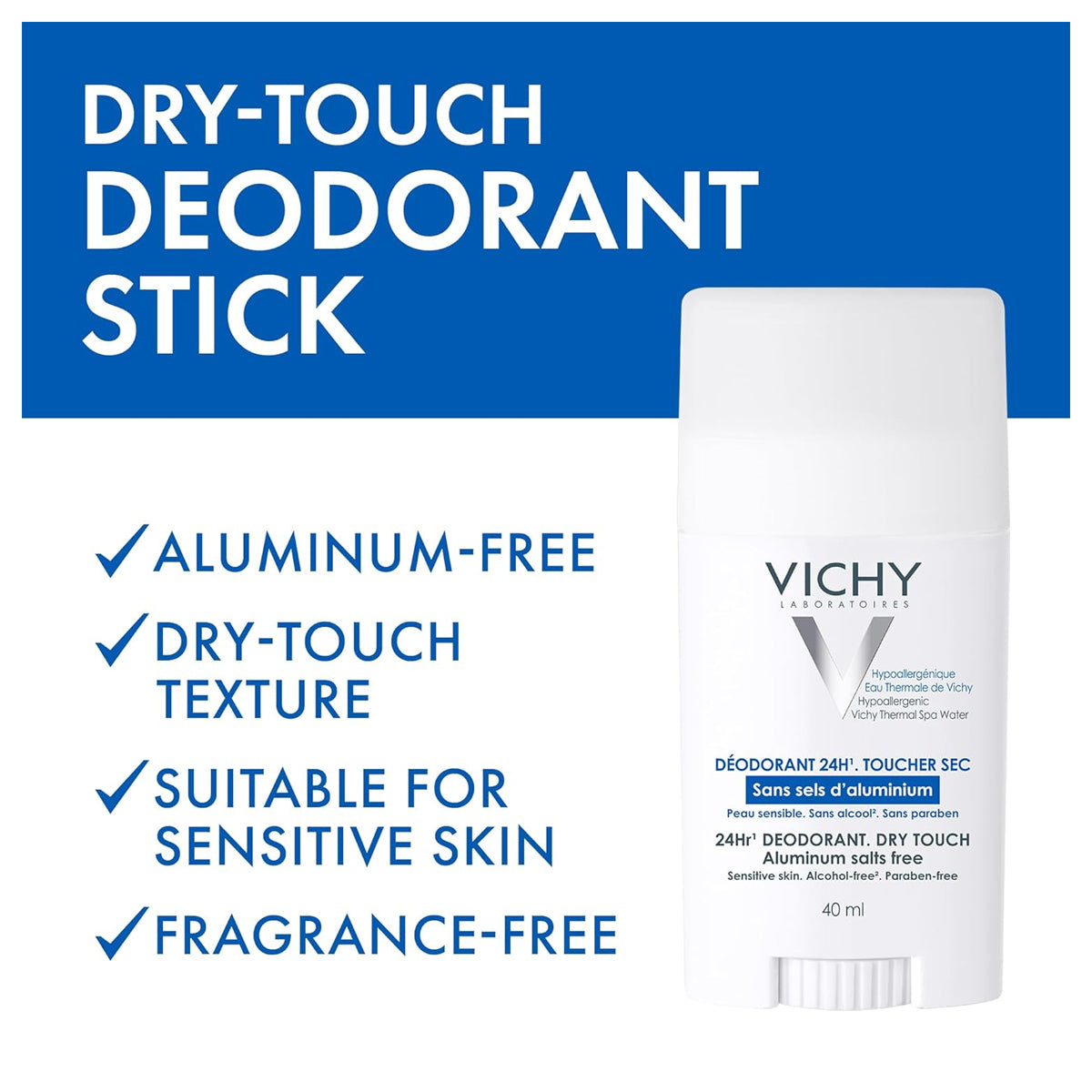 Vichy 24H Dry Touch Sensitive skin Deodorant Stick 40ml