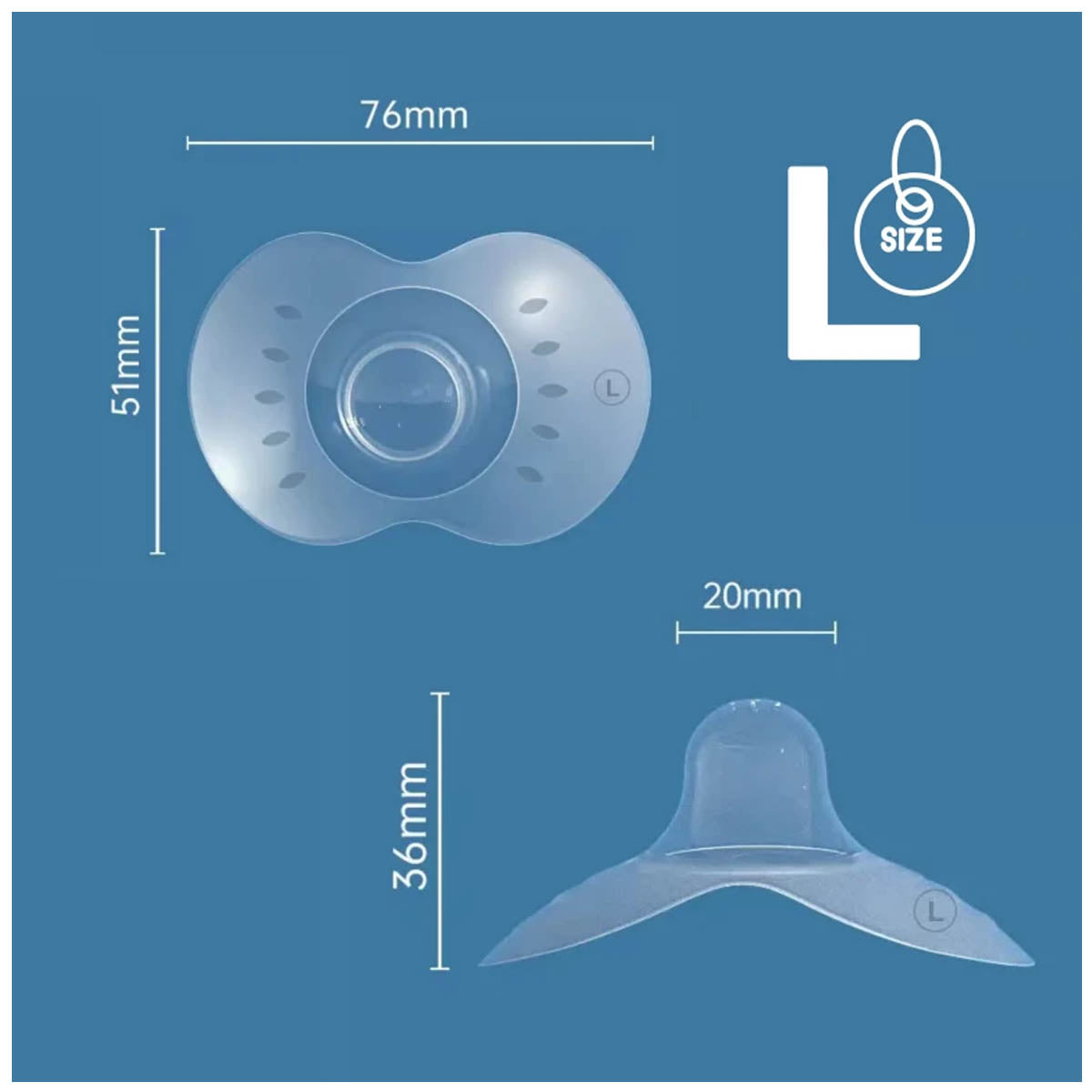 درع الحلمة السيليكون الطفل - كبير