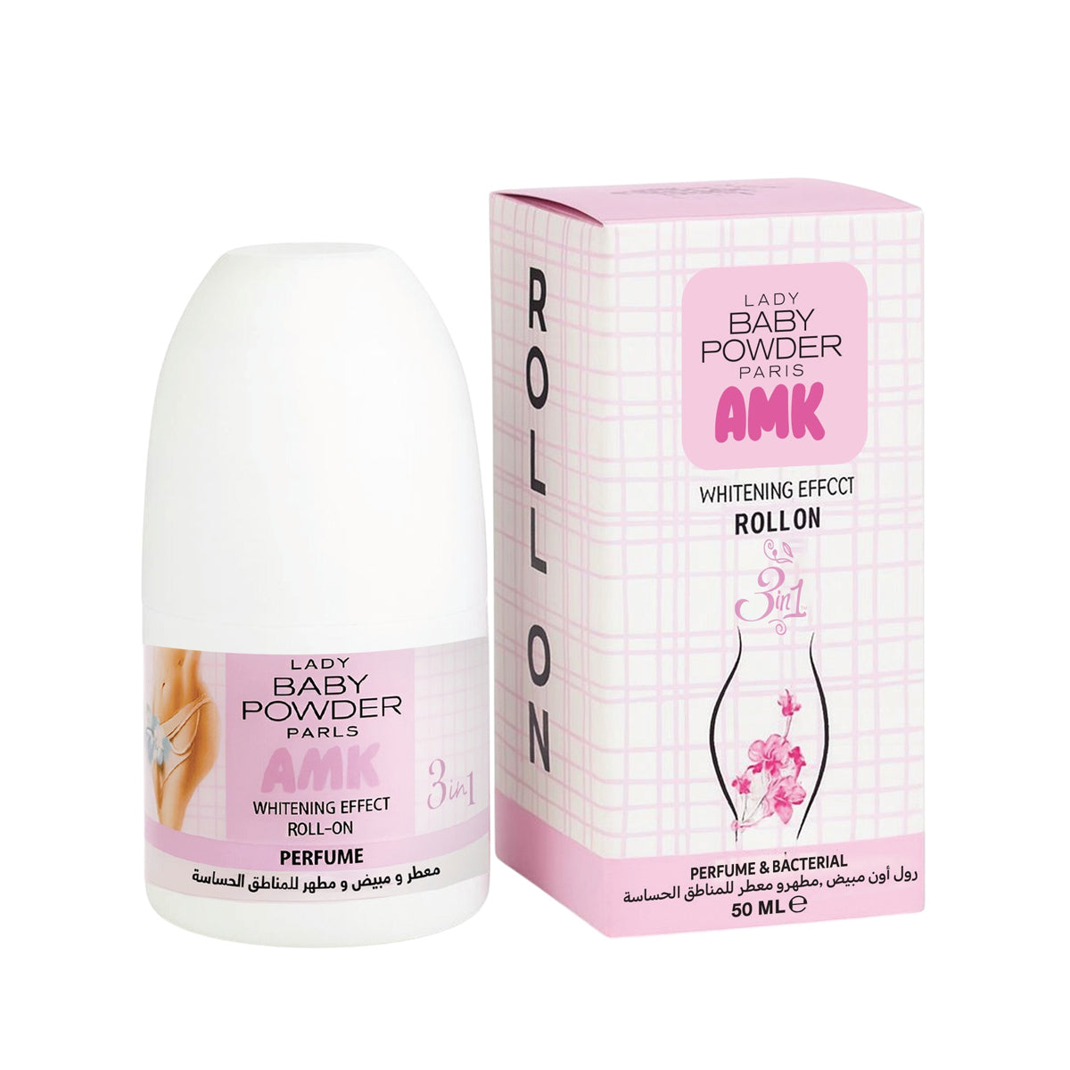 AMK Lady Baby Powder Whitening Effect Roll On 50ml