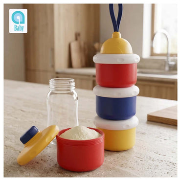 Ababy Three Layer Milk Powder Container Stackable Formula Compartments With Pouring Outlets And Carry Handle