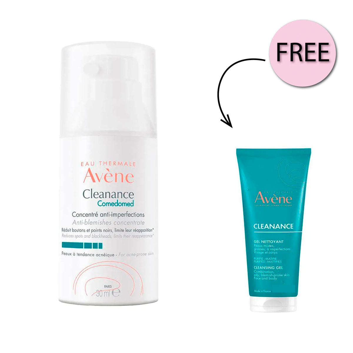 Avene Cleanance Comedomed 30ml + Free Gel Cleanser 15ml