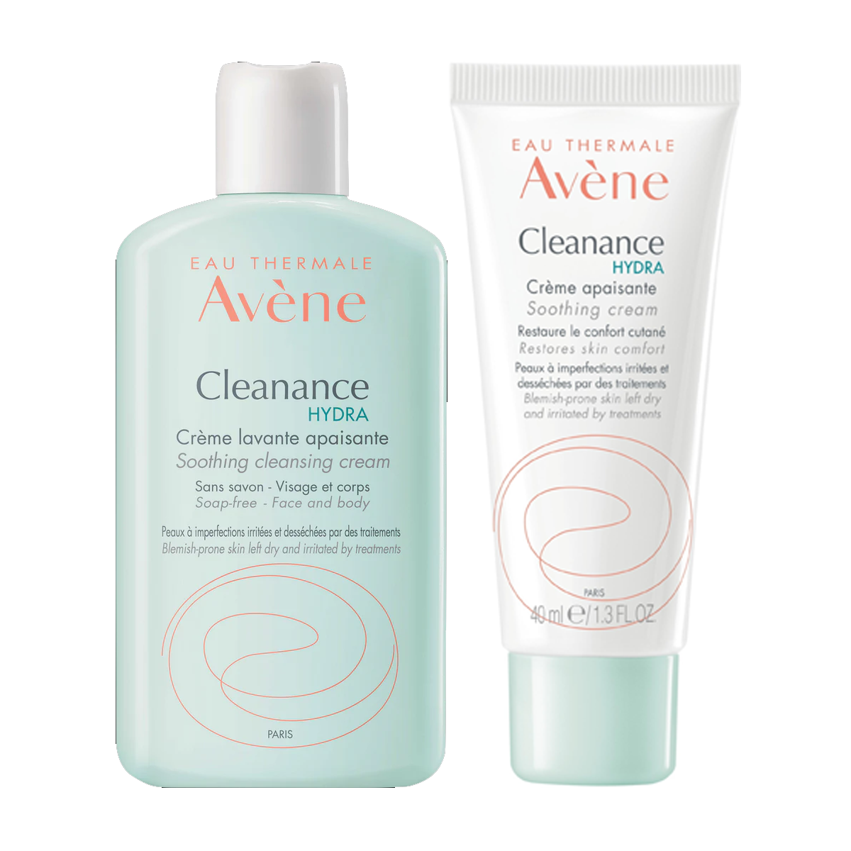 Avene Cleanance Hydra Soothing Cleansing Cream 200ml + Avene Soothing Cream 40ml