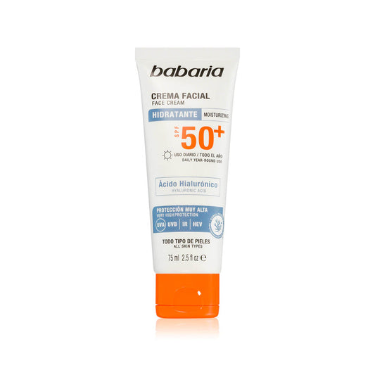 Babaria Facial Sun Cream Hyaluronic Acid Spf 50+ 75ml