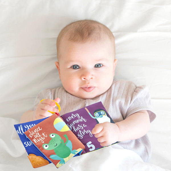 أول كتاب ناعم للأطفال من بيبي جيم مع نمط حيواني لأصوات حفيف