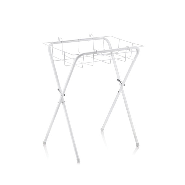 حامل حمام بيبي جيم بيج مع سلة موديل جديد باللون الأبيض