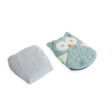 وسادة مغص مخملية محشوة ببذور الكرز من بيبي جيم، لون أخضر بومة