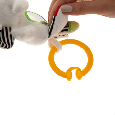 لعبة بيبي جيم المهتزة على شكل فيل للأطفال، باللونين الأبيض والأسود