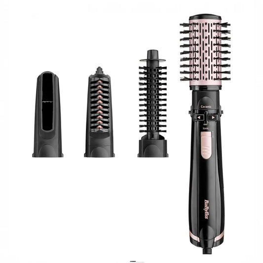 Babyliss Brush & Style Rotating Hot Air Brush Set 1000w Black 5-piece For Styling