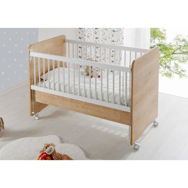 Babywhen Mother Side Crib With Wheels Wooden (Bw 1066)