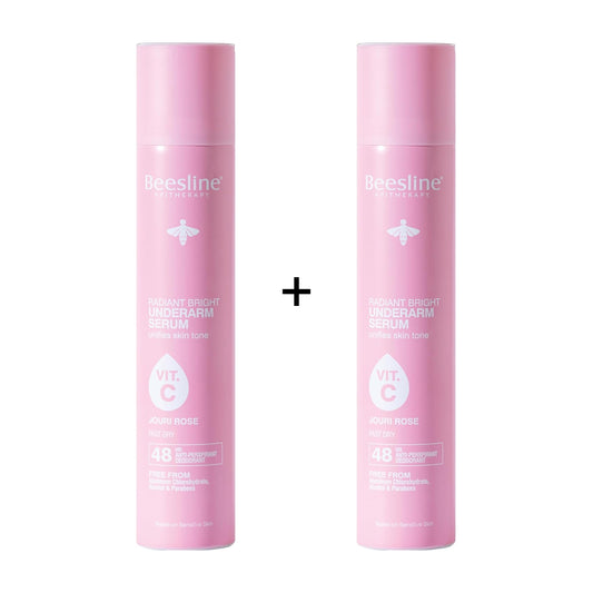 Beesline Radiant Bright Underarm Serum Jouri Rose 48hr 2x150ml Offer