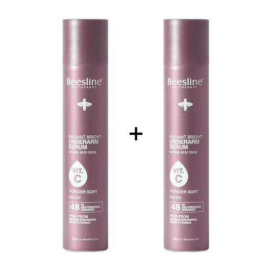 Beesline Radiant Bright Underarm Serum Powder Soft 48hr 2x150ml Offer