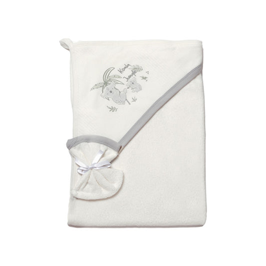 Biorganic Koala Jungle Hooded Towel (Size 85*90) 0-18 M