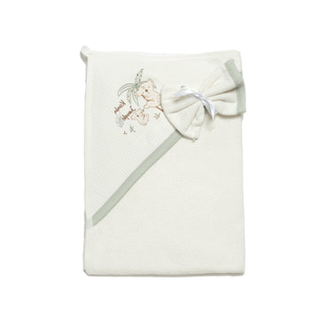 منشفة بي أورجانيك كوالا جانجل بغطاء رأس (مقاس 85*90) 0-18 شهرًا