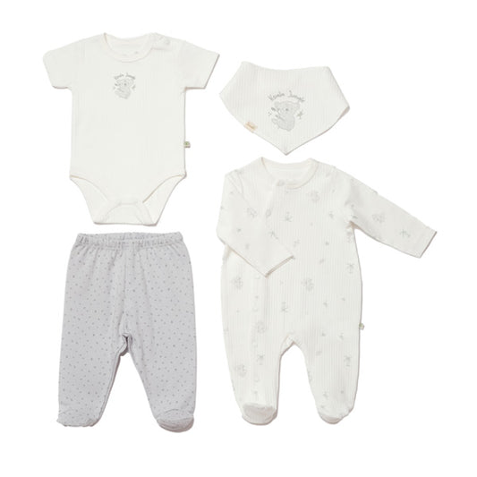 Biorganic Koala Jungle Romper 4 Pieces Set (Size 56) 0-3M
