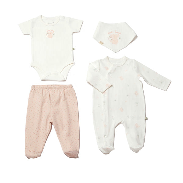 Biorganic Koala Jungle Romper 4 Pieces Set (Size 56) 0-3M