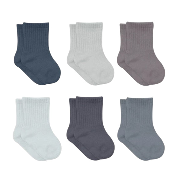 Bistyle Colors 6-pairs Combed Flat Quarter Socks Colored