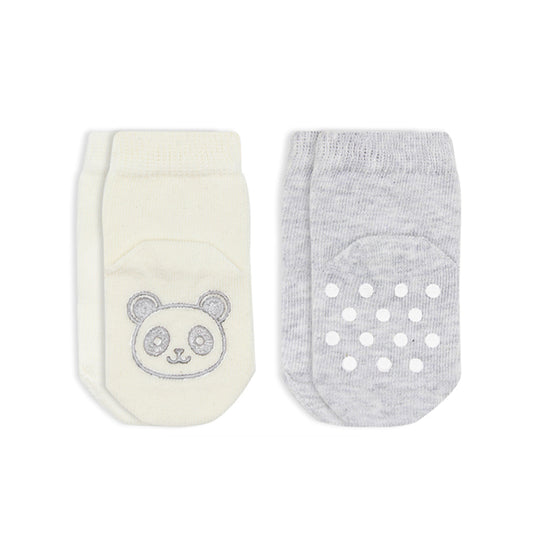 Bistyle Organic 2-pairs Combed Non-slip Socks Gray