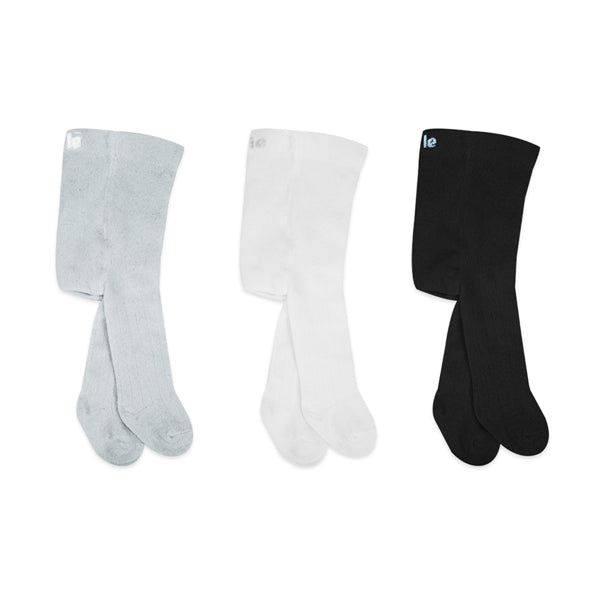 Bistyle 3-pairs Combed Cotton Long Socks 0-6 M (Black, Grey, White)