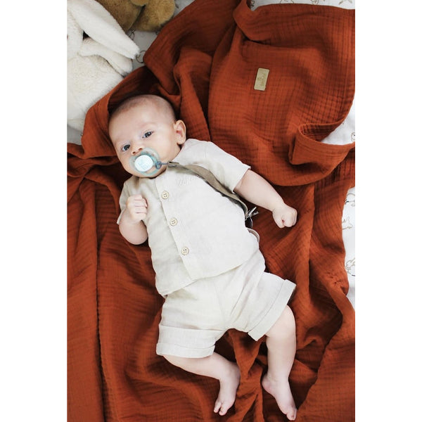 Bistyle Organic Muslin 4 Layers Blanket (120x120 Cm) Orange