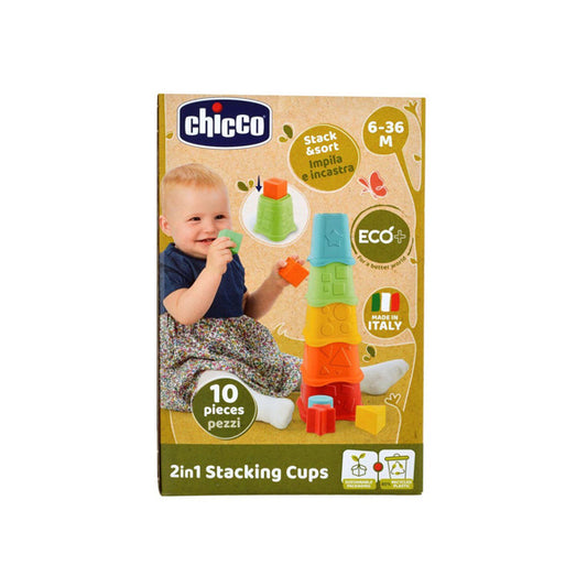 CHICCO TOY 2IN1 STACKING CUPS ECO+