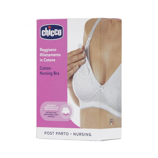Chicco Cotton Nursing Bra, White Colour