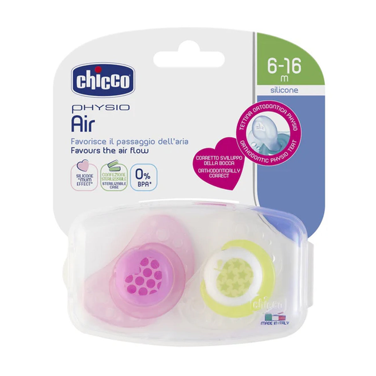 Chicco Physio Air Silicone (6-16 m) 2PCs