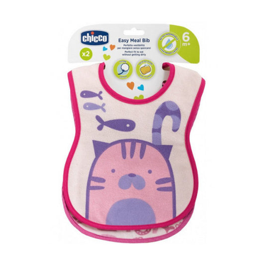 Chicco Weaning Bib 6m+ 2pcs Pink