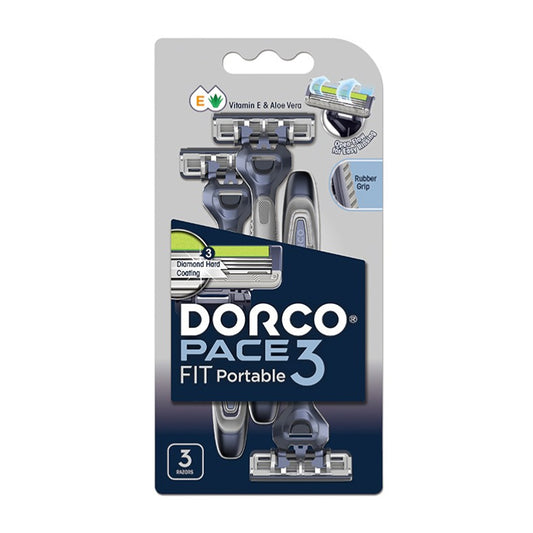 Dorco Pace 3 Fit Disposable Razors for Men with Triple Stainless Steel Blades