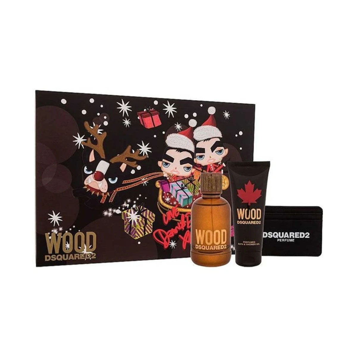 Dsquared2 Wood Set (Edt 100ml+Shower Gel 100ml+Card Holder)