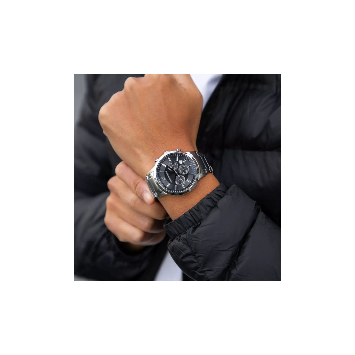 Emporio Armani AR2460 Men's Watch 46 Mm Silver
