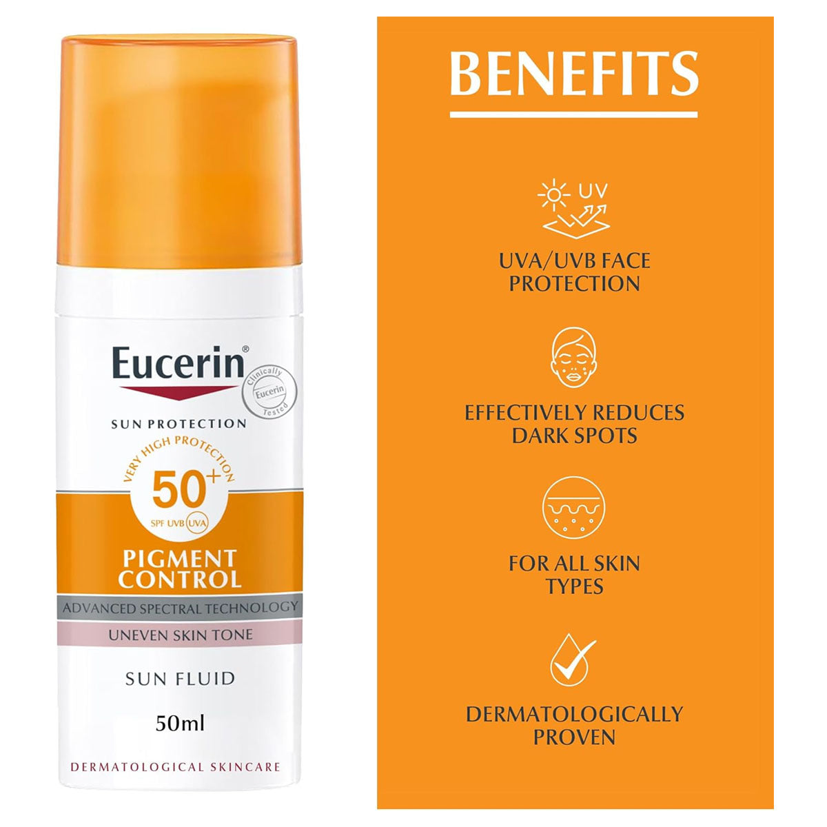 Eucerin Pigment Control Sun Fluid Protector 50+ Spf For Uneven Skin Tone