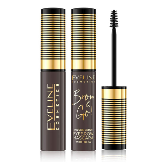 Eveline Brow And Go Precise Brush Eyebrow Mascara With Fibers
