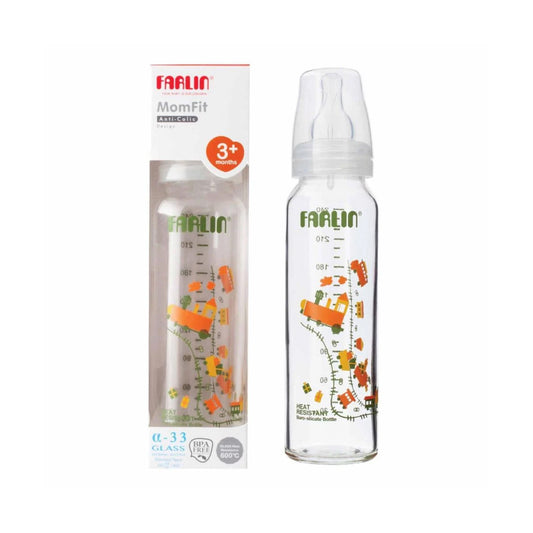 Farlin Heat Resistant α-33 Glass Feeding Bottle 240ml