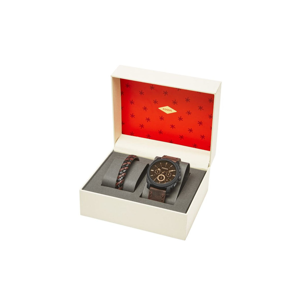 Fossil FS5251 Men’s Watch 45 Mm Brown Gift Set