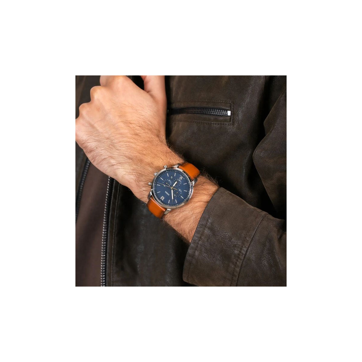 Fossil FS5708 Men’s Watch 44 Mm Brown Gift Set
