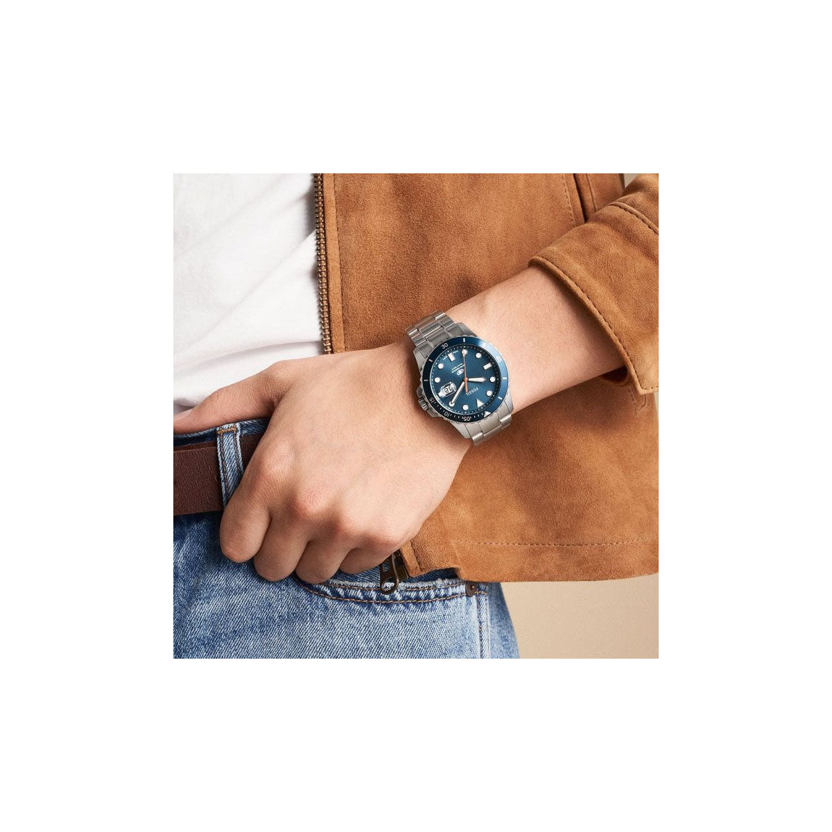Fossil FS6050 Men’s Watch 42 Mm Silver