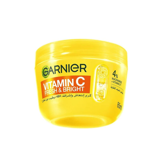 Garnier SkinActive Vitamin C Fresh & Bright Cream, 48H Oil‑Free Hydration, 4% Vitamin C & Niacinamide, Lightweight, 85ml