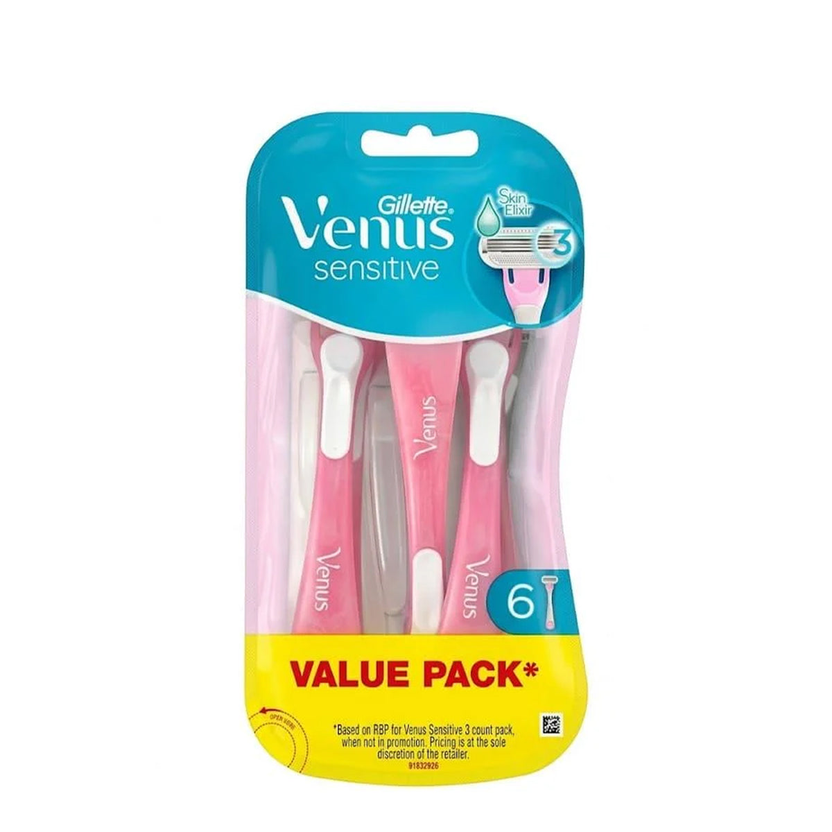 Gillette Venus 3-Blade Sensitive Razor - 6 Pack