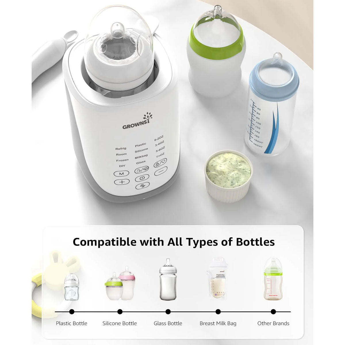 Grownsy 10-in-1 Fast Baby Bottle Warmer