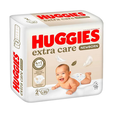 Huggies Extra Care Newborn ( Size 2 , 4-6 kg ) 21 Diapers